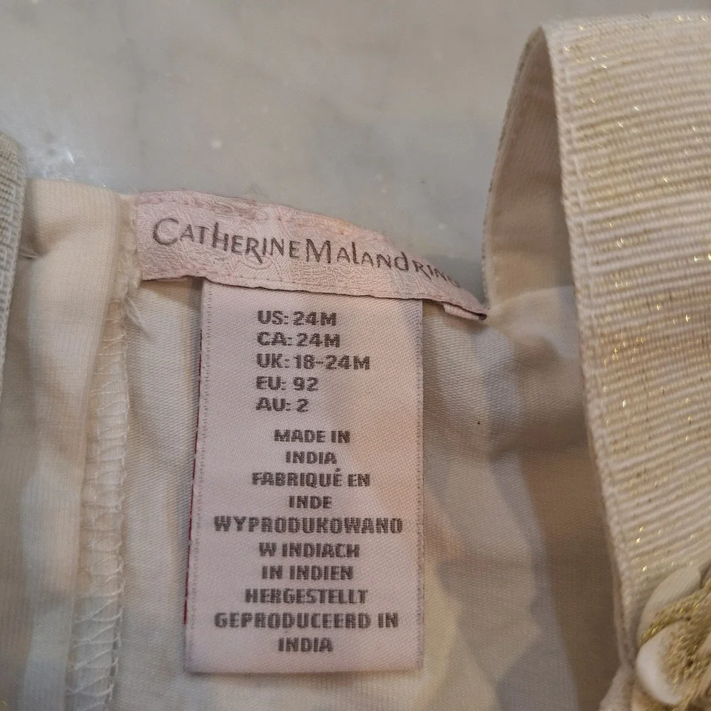 Catherine Malandrino Party Dress Toddler 24M Gold Tulle Floral Special Event